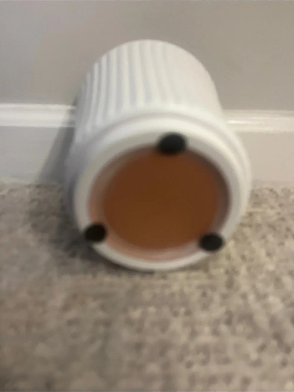 White Ribbed Ceramic Planter